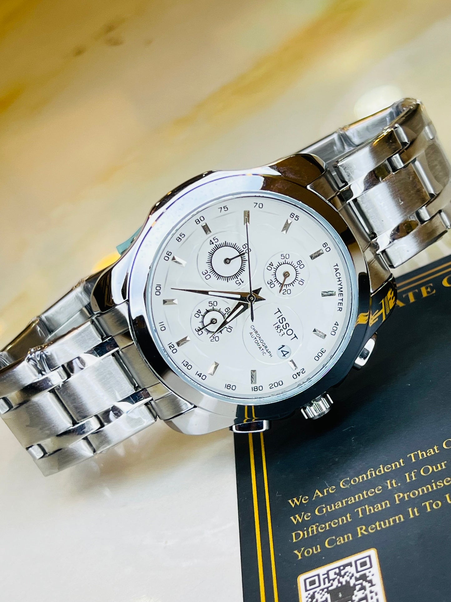 Silver White 1853 Chain Strap Chronograph Watch