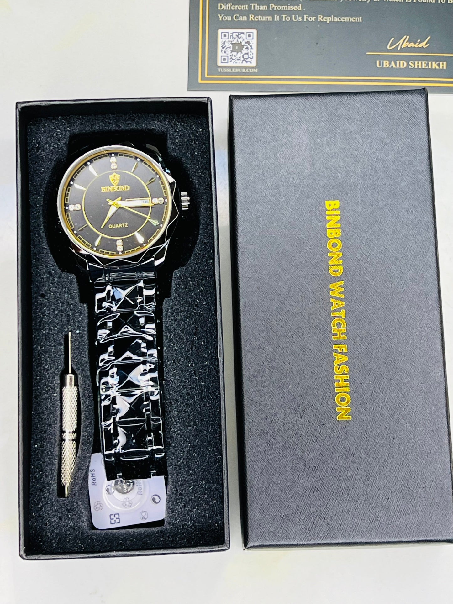 Black Binbond Prism Dial Watch