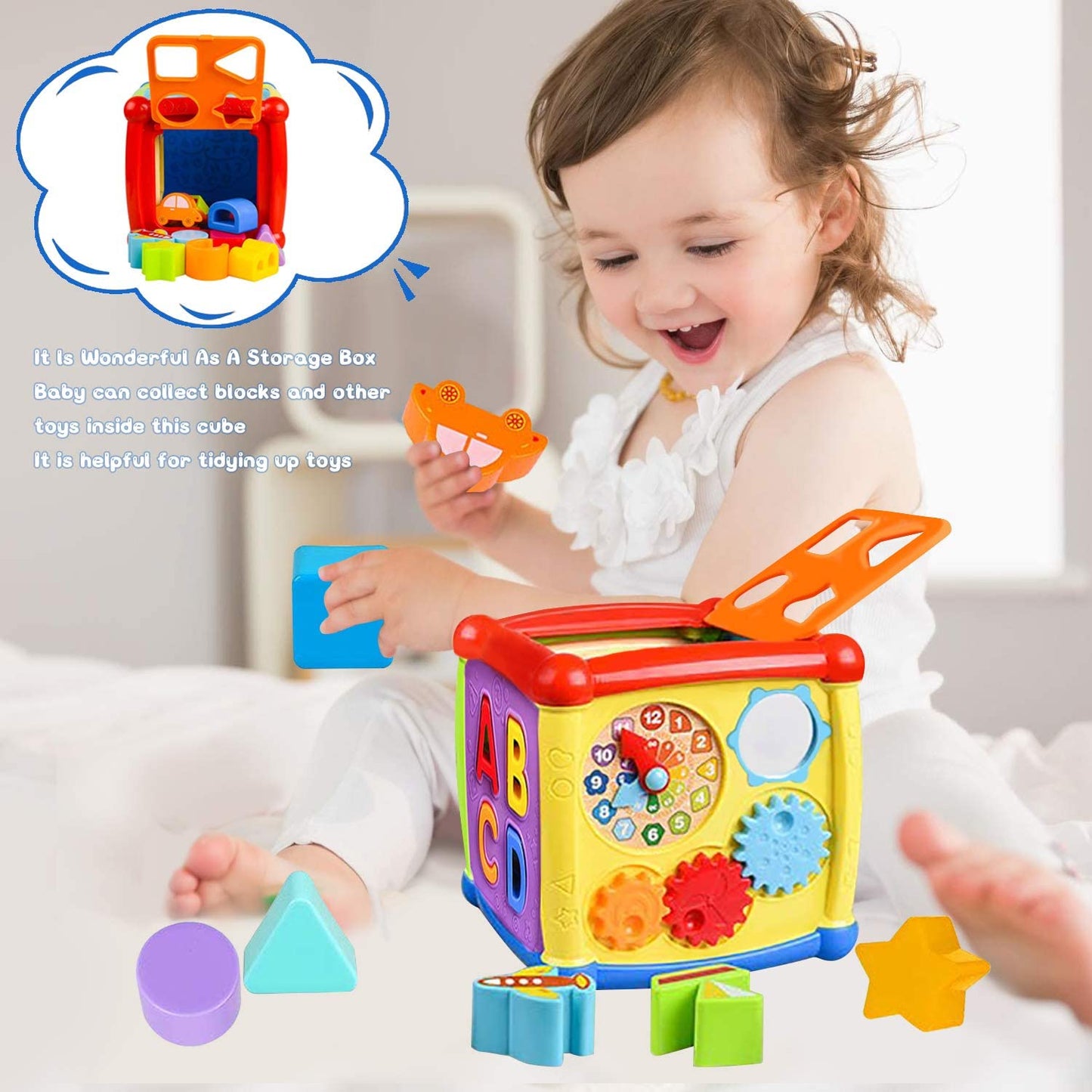 6 in 1 Musical Educational and Multiple Learning Activity Sorting Fancy Cube With Piano