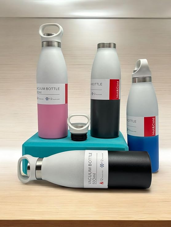500ml Vacuum Insulated Thermos Flask, Premium 304 Stainless Steel Hot Water Bottle for Travel, Office, Gym, Home, Coffee