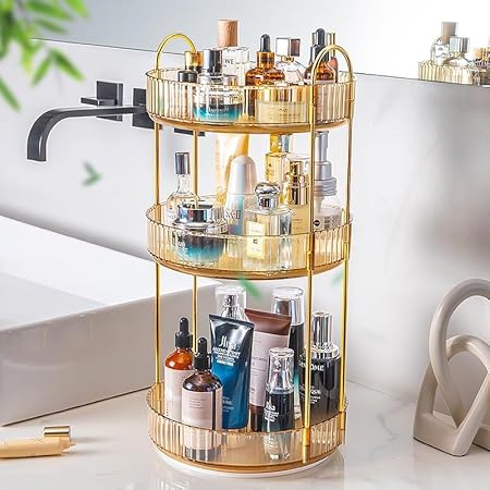 3Layer Rotating Cosmetic Organizer Rack
