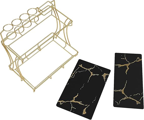 2-Tier Rectangular Golden Vanity Stand