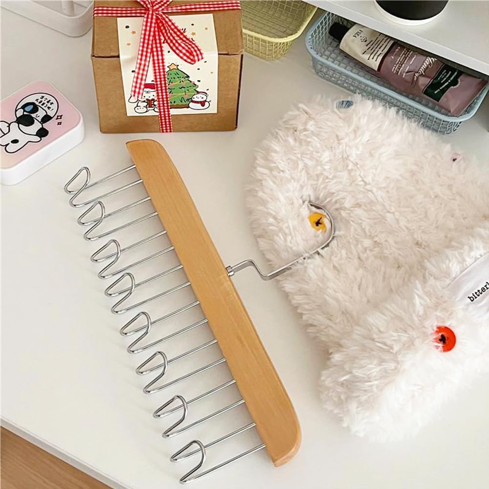 PACK OF 2 Multifunctional Solid Wood Clothes Hanger