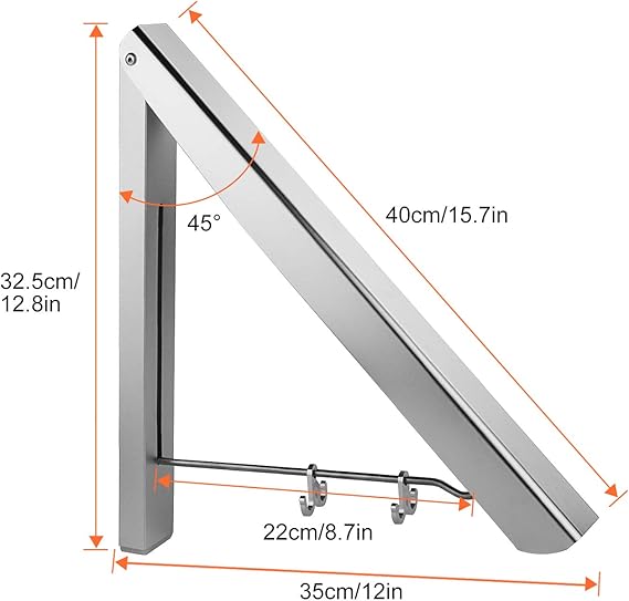 Wall Mount Adjustable Clothes Hanger Rack