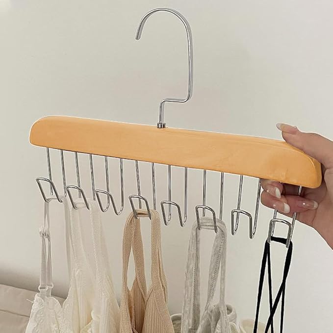 PACK OF 2 Multifunctional Solid Wood Clothes Hanger