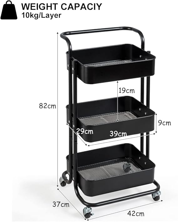 MULTIPURPOSE 3 TIER TROLLEY IMPORTANTED