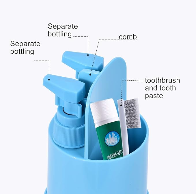 SHOISE Toothbrush Cup for Travel Luxury Package with Lotion and Hand Soap Container Sanitizer Case for Travel Bathroom Gargle Cup 5 in 1