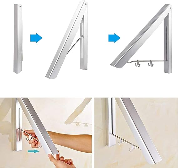 Wall Mount Adjustable Clothes Hanger Rack