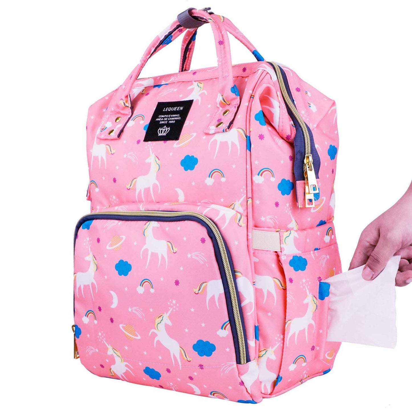 Unicorn Printed Diaper Backpack