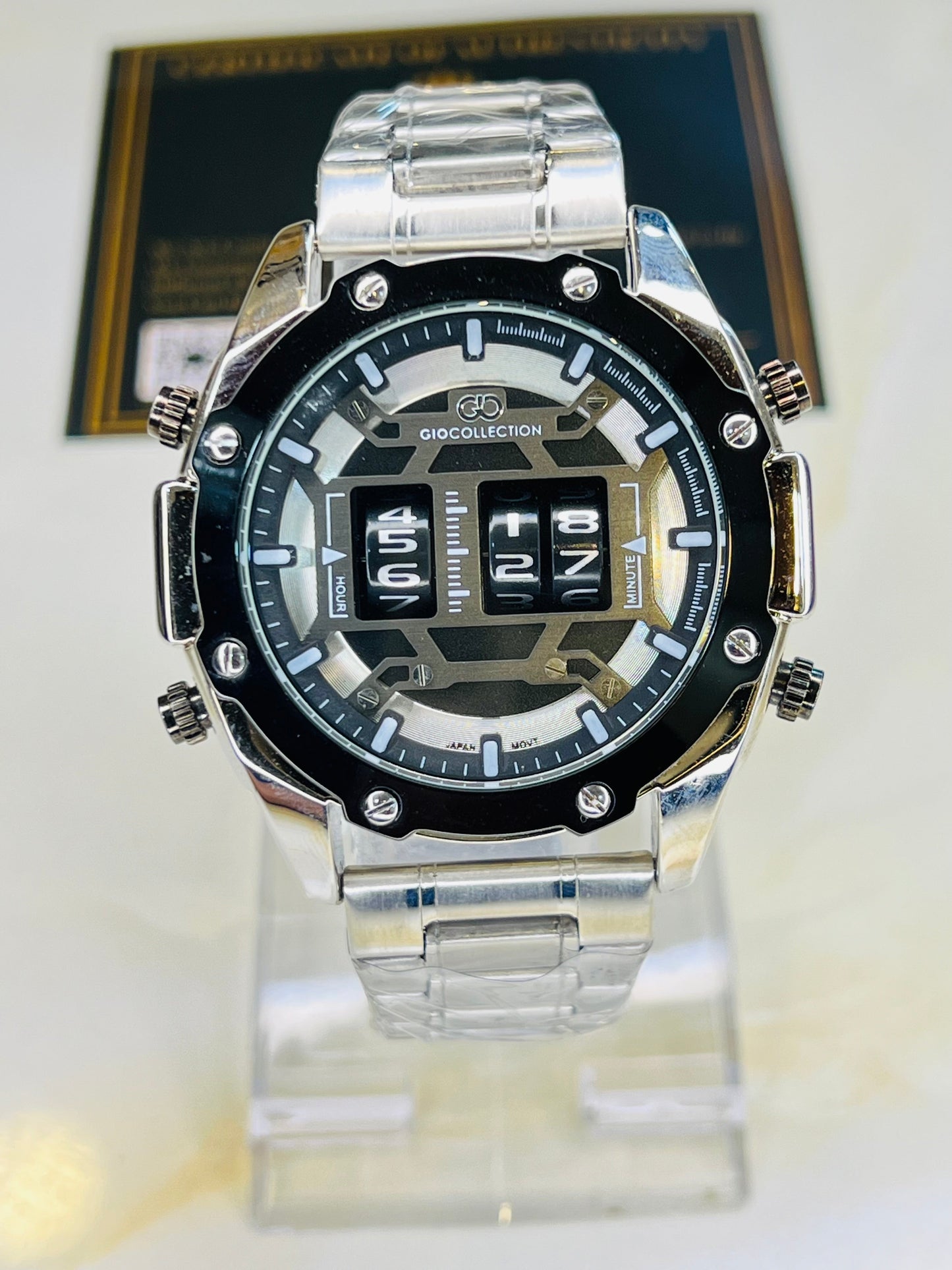 Silver Black Copper Counter Spinning Watch