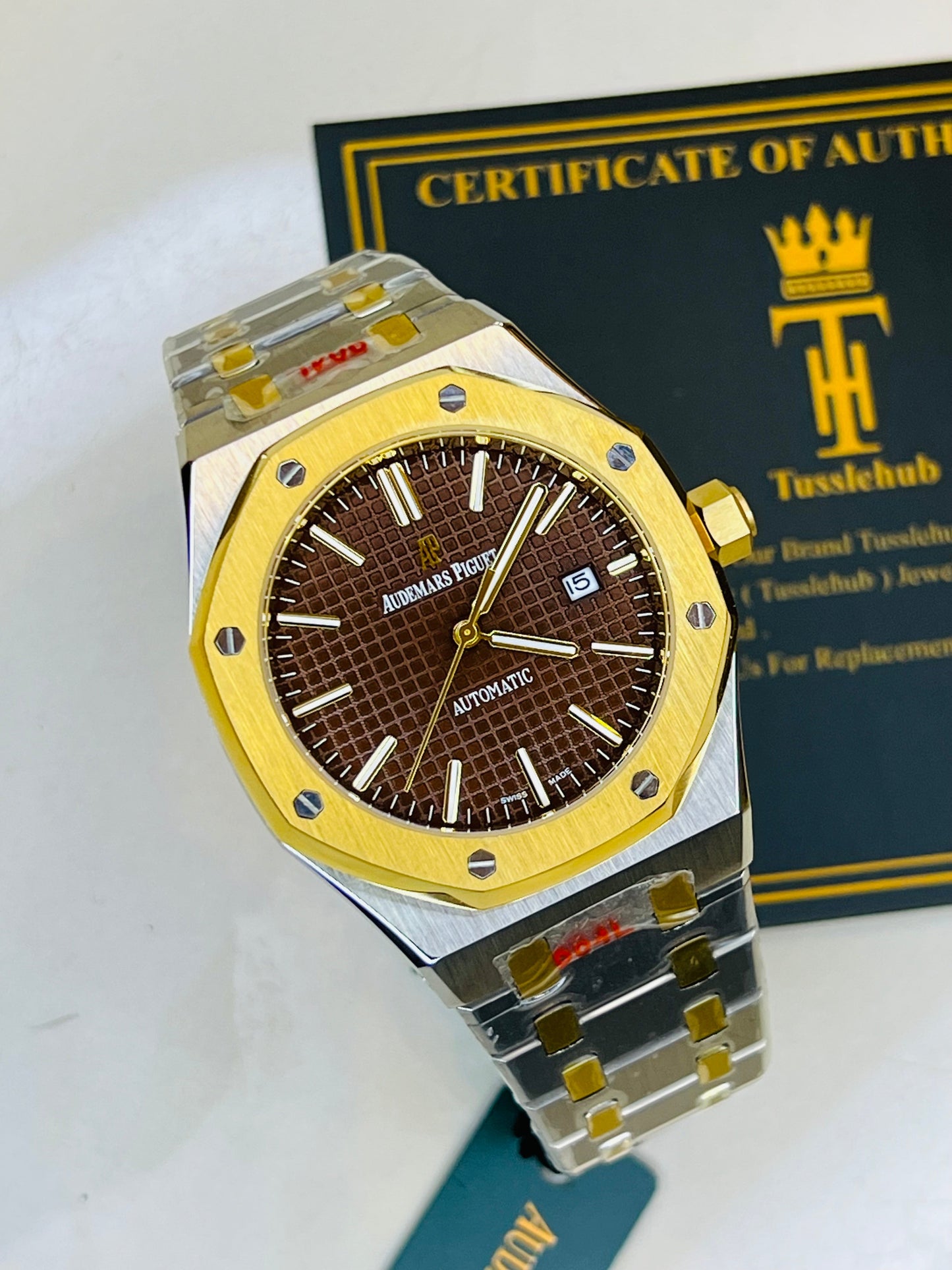 AP Two Tone Automatic Chocolate Dial Super Clone Watch
