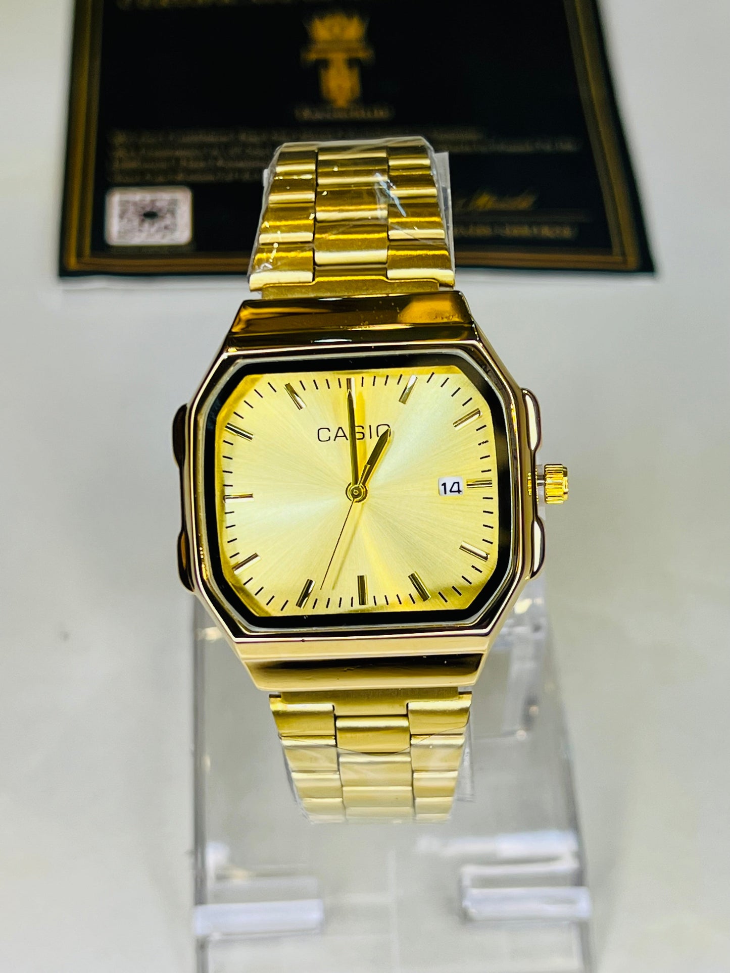 Gold Casio Wide AQ-230 Watch For Her
