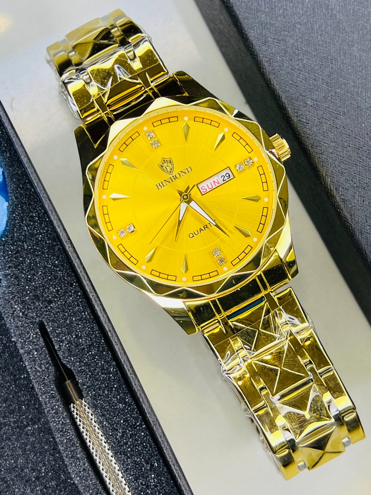 All Gold Binbond Prism Dial Watch