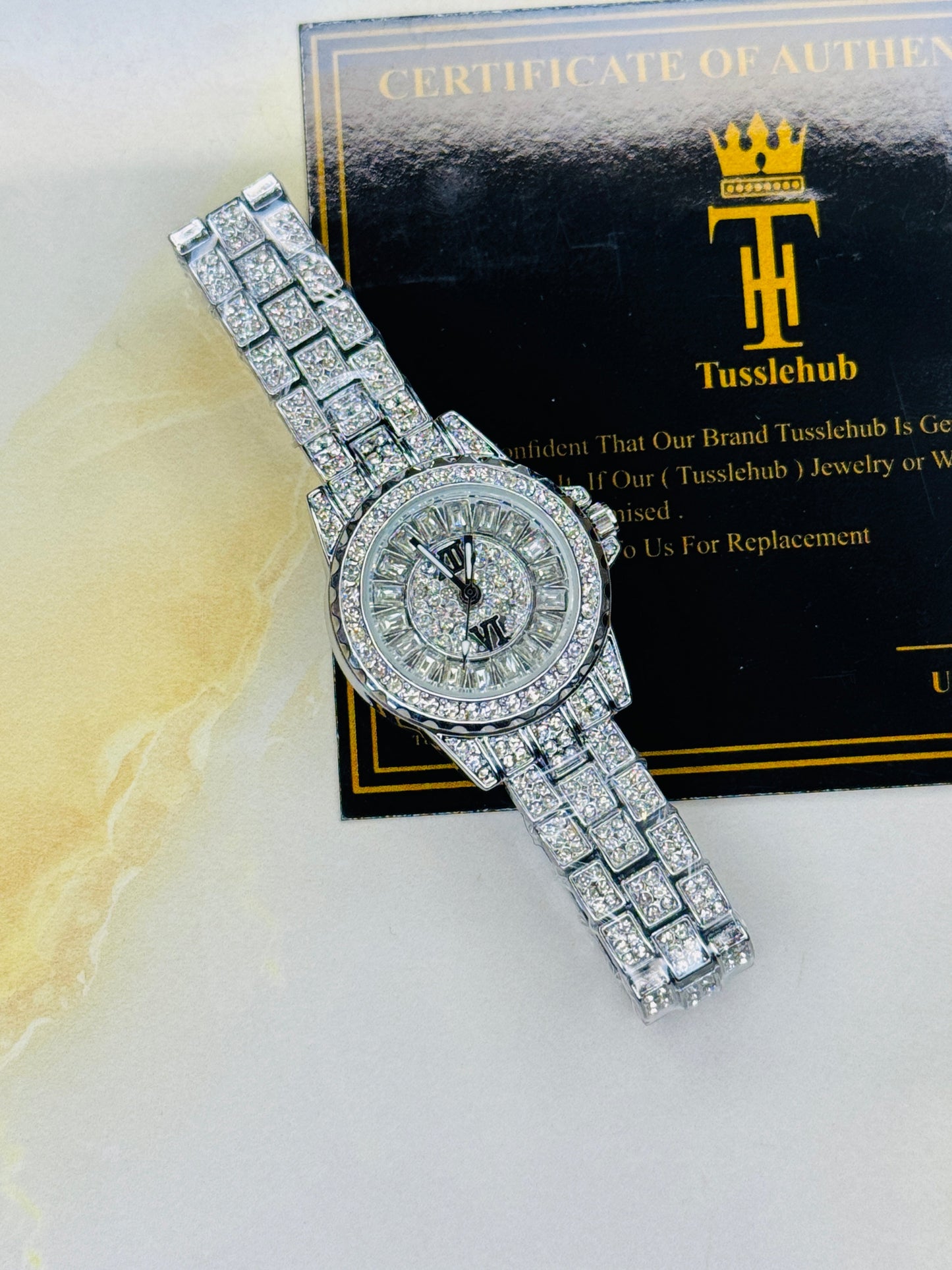Silver Odd Iced Out Watch For Her