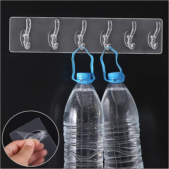 PACK OF 4 Transparent 6Hook Patt
