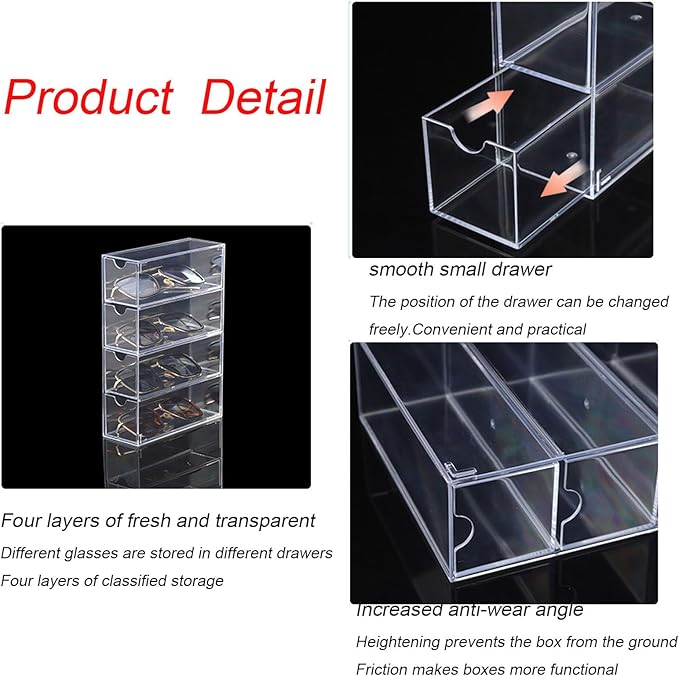 4Layer Acrylic Sunglasses Storage Box