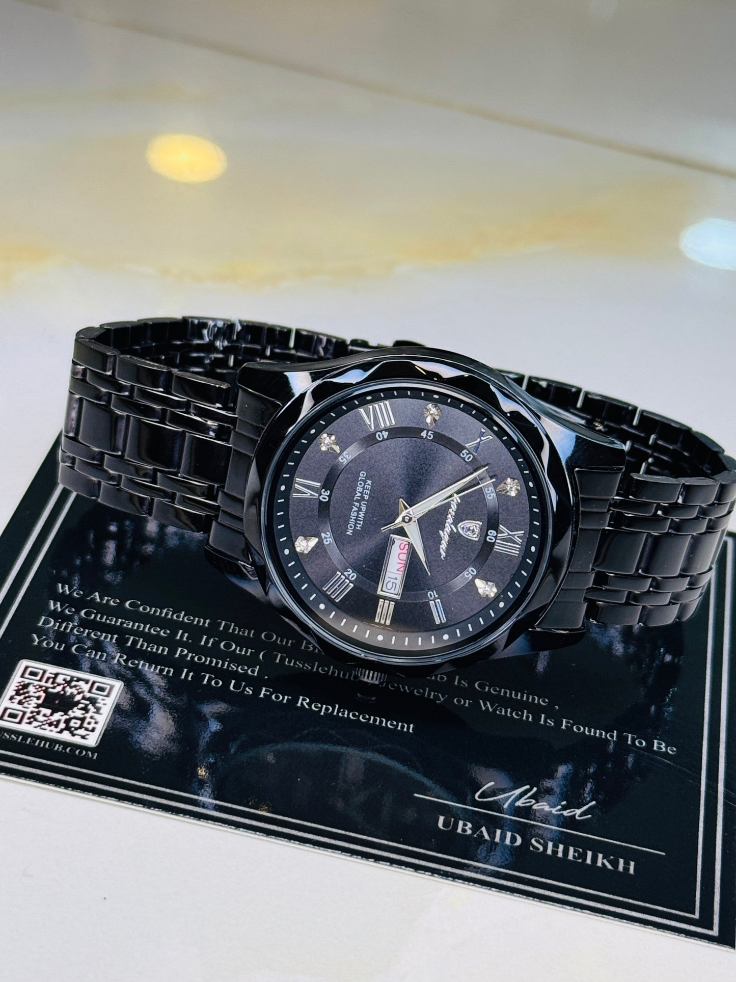 Poedagar Saint Day Date Prism Dial Watch