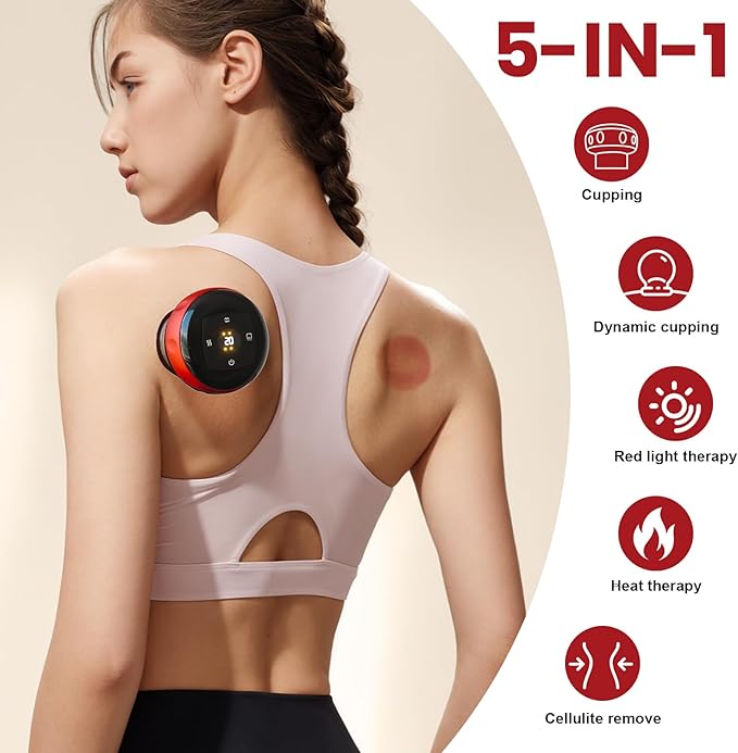 Rechargeable Vacuum Cupping Massage Anti Cellulite Magnet Therapy Wireless Guasha Scraping Fat Burner Slimming Body Scraping Cupping Hajama
