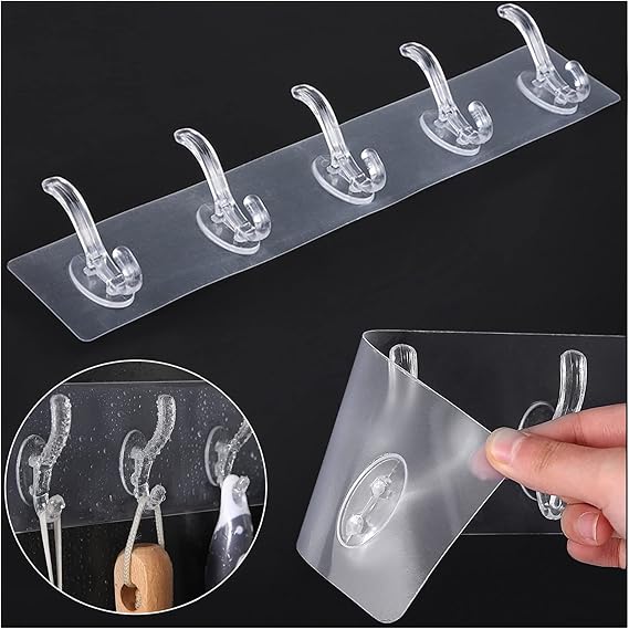 PACK OF 4 Transparent 6Hook Patt