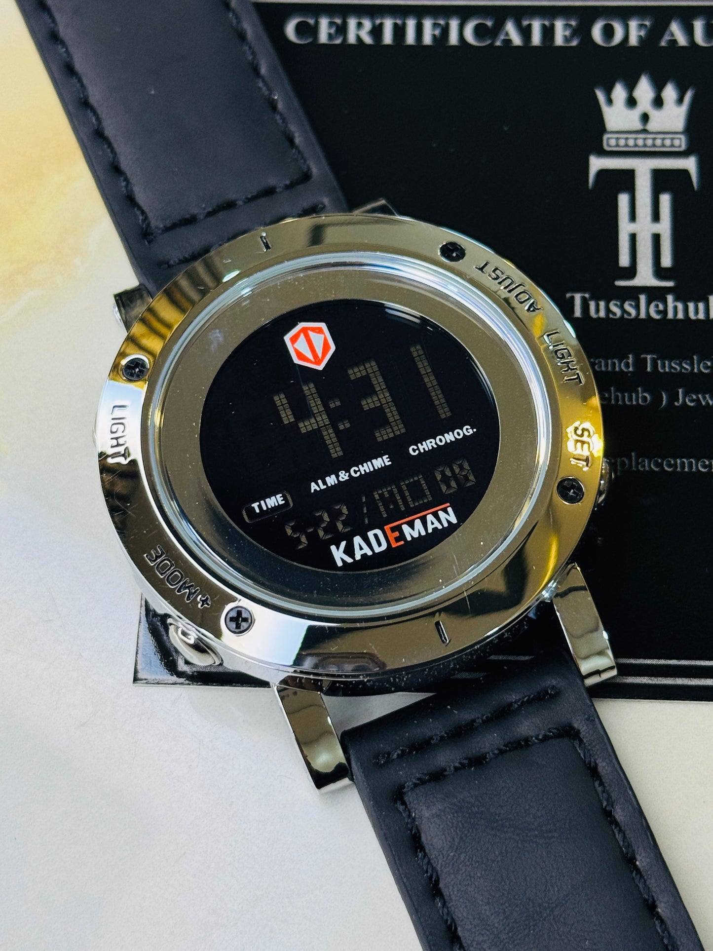 Kademan Black Silver Digital Watch
