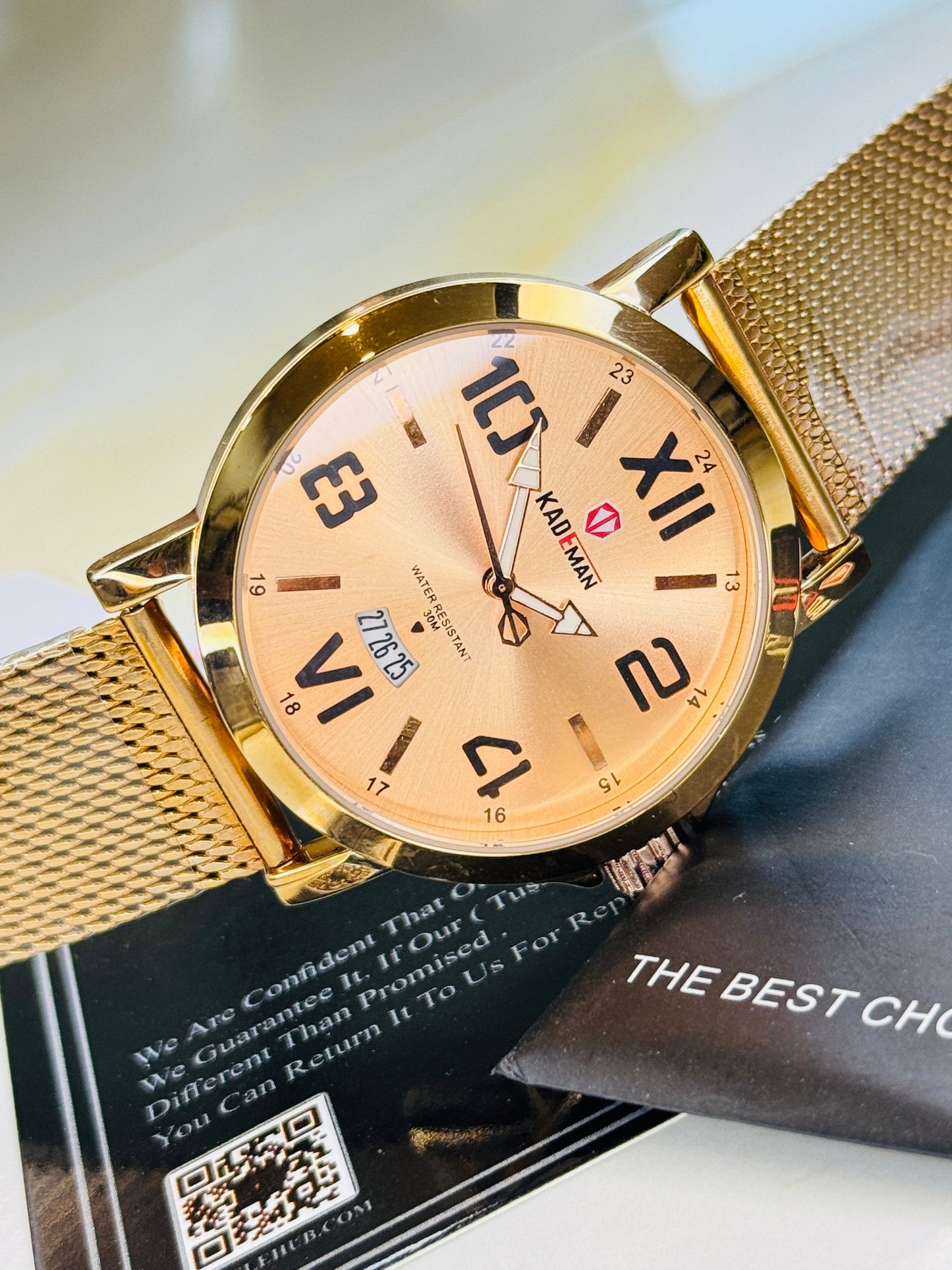Kademan Rose Gold  Mesh Premium Watch