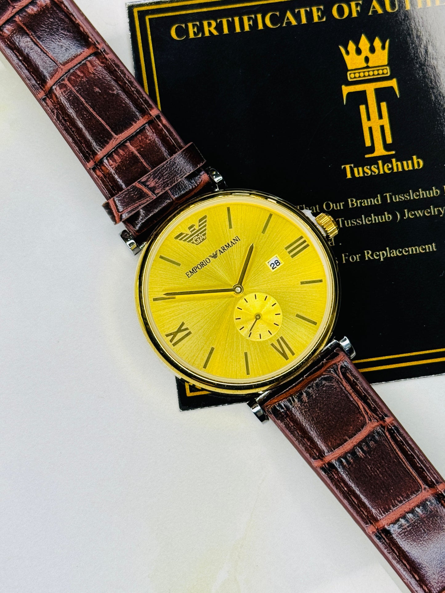 Brown Gold Emporio Down Second Watch