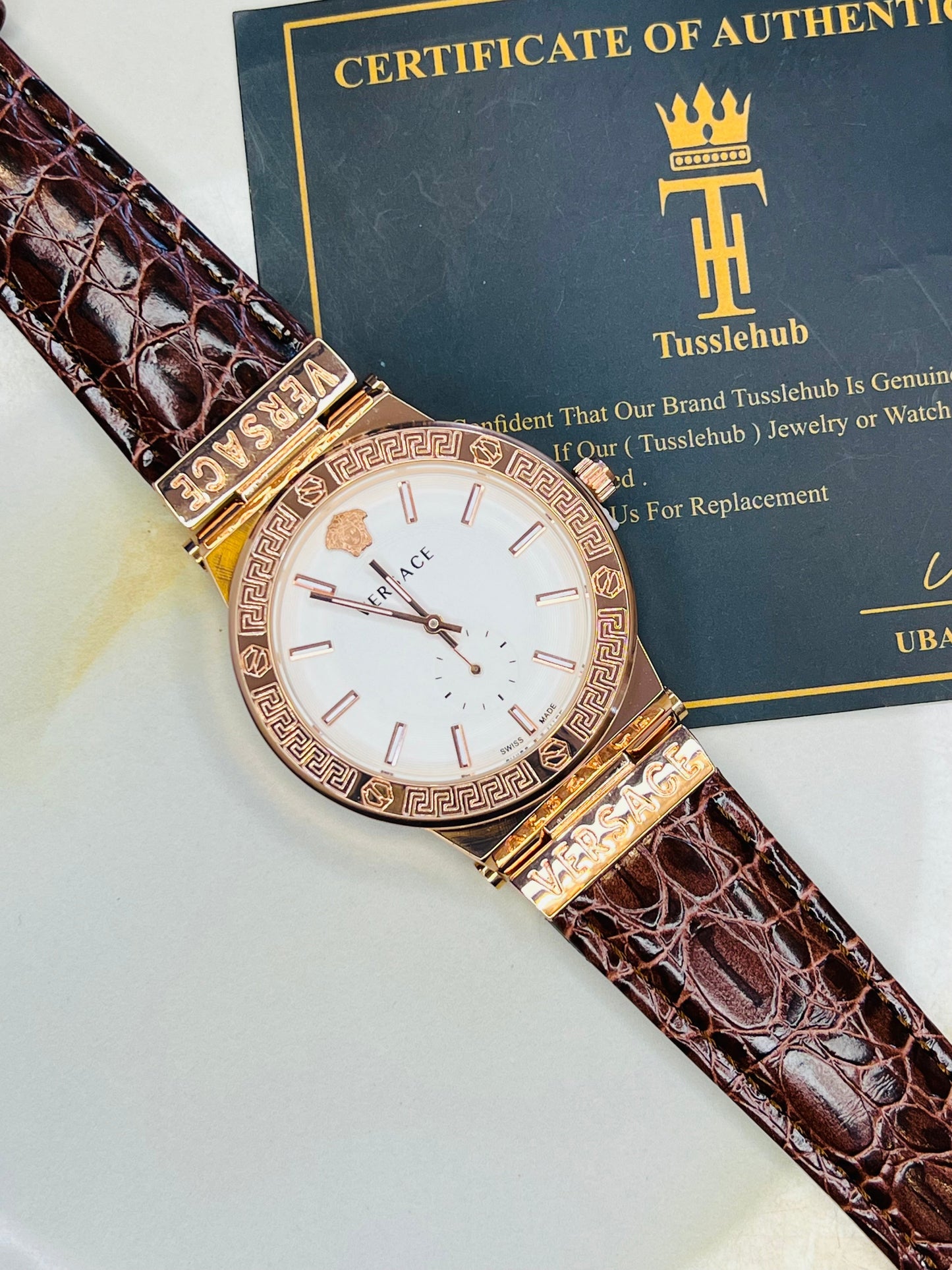 Brown Rose Gold Vers*ce Watch