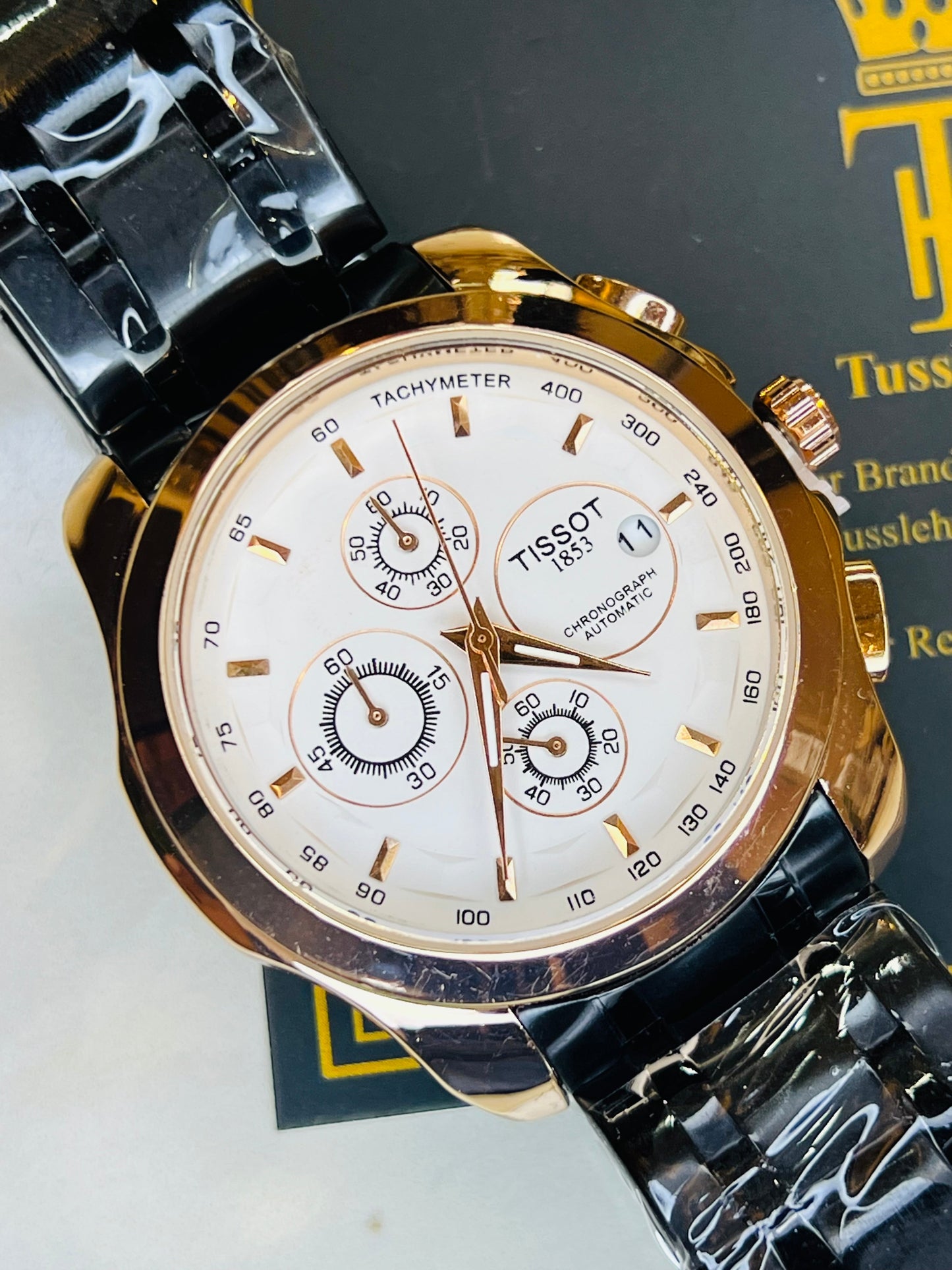Black Copper 1853 Chain Strap Chronograph Watch