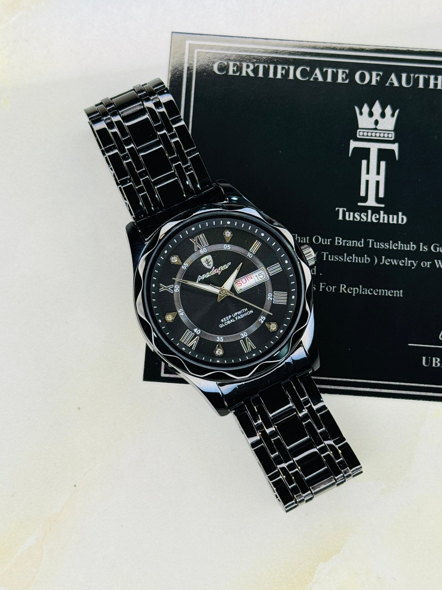 Poedagar Saint Day Date Prism Dial Watch