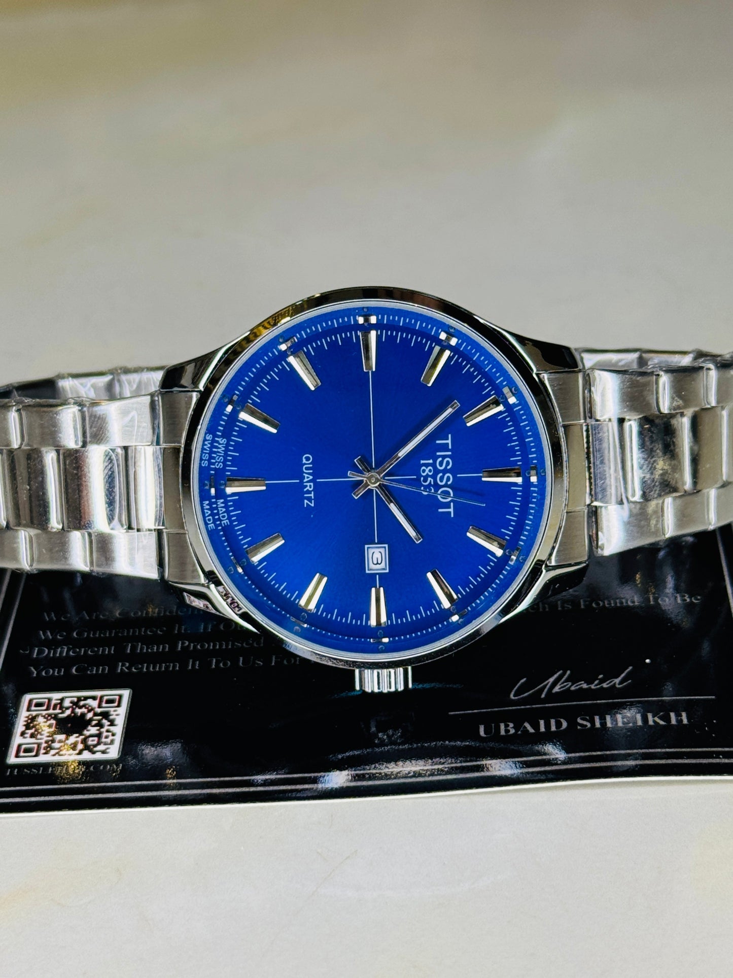 Pr100 Silver Blue Round Tissot Watch