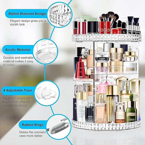 Rotatable Cosmetic Storage Rack