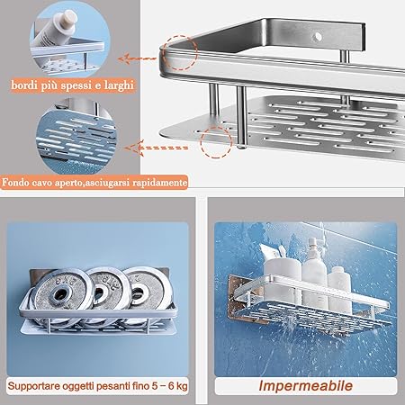 Rectangular stainless steel shelf