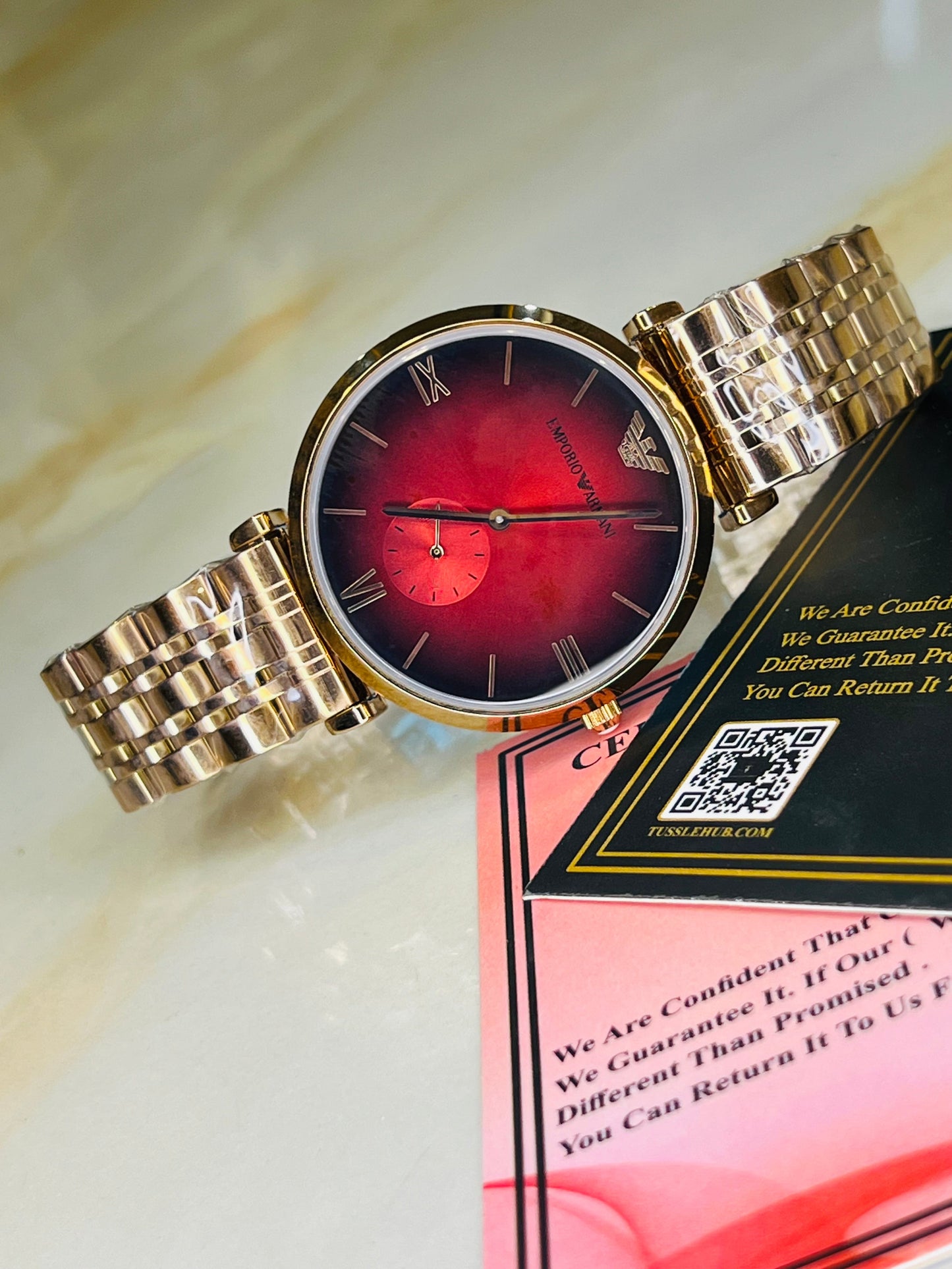 Rose Gold Blood Emporio Down Second Watch