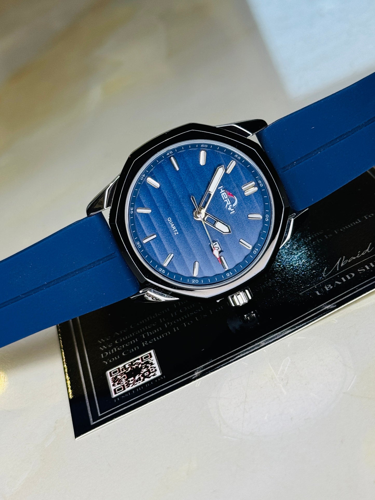 Aqua Blue Universe Octa Magnet Strap Watch