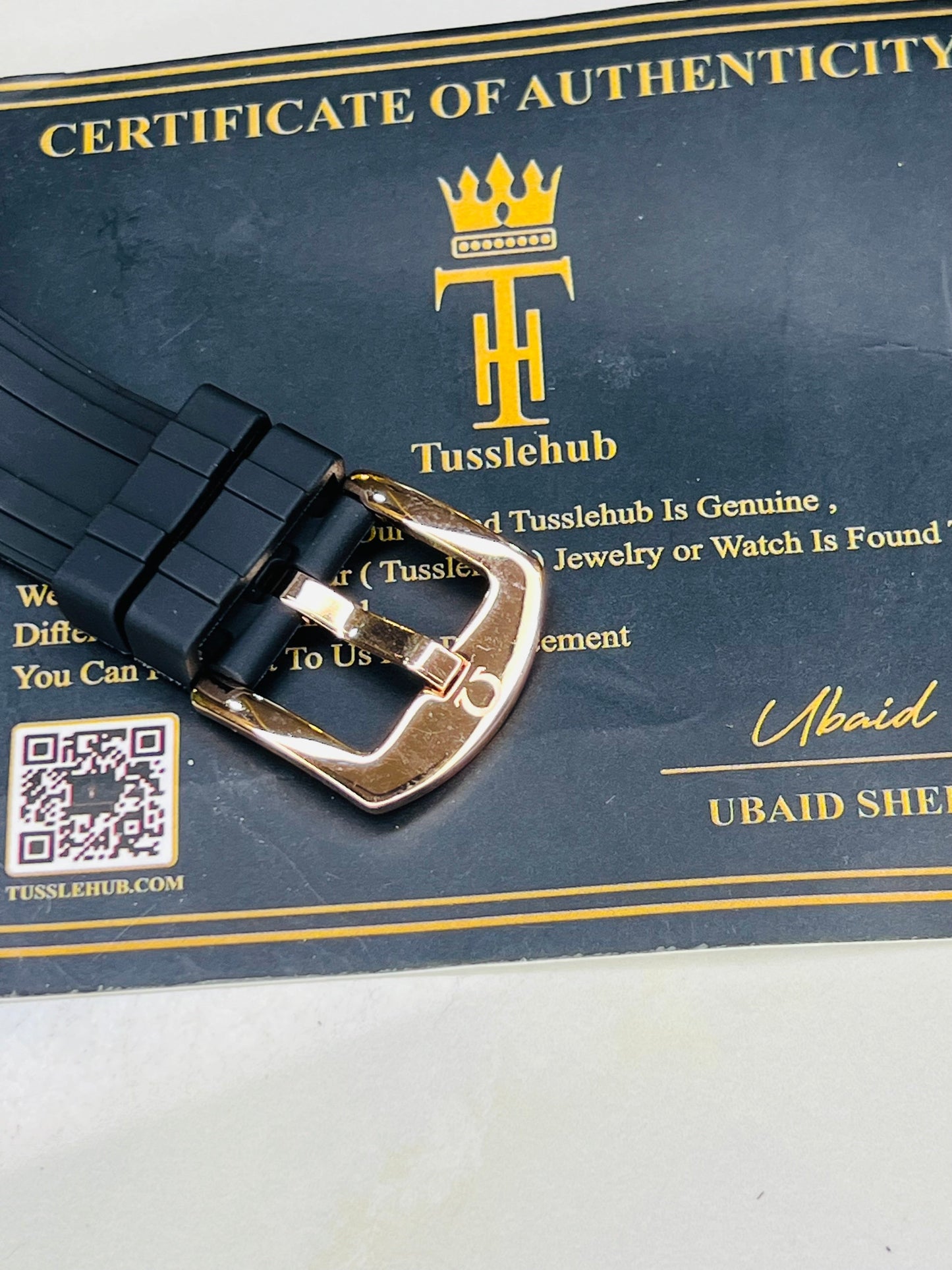 Omega Silicon Strap Black Gold Watch