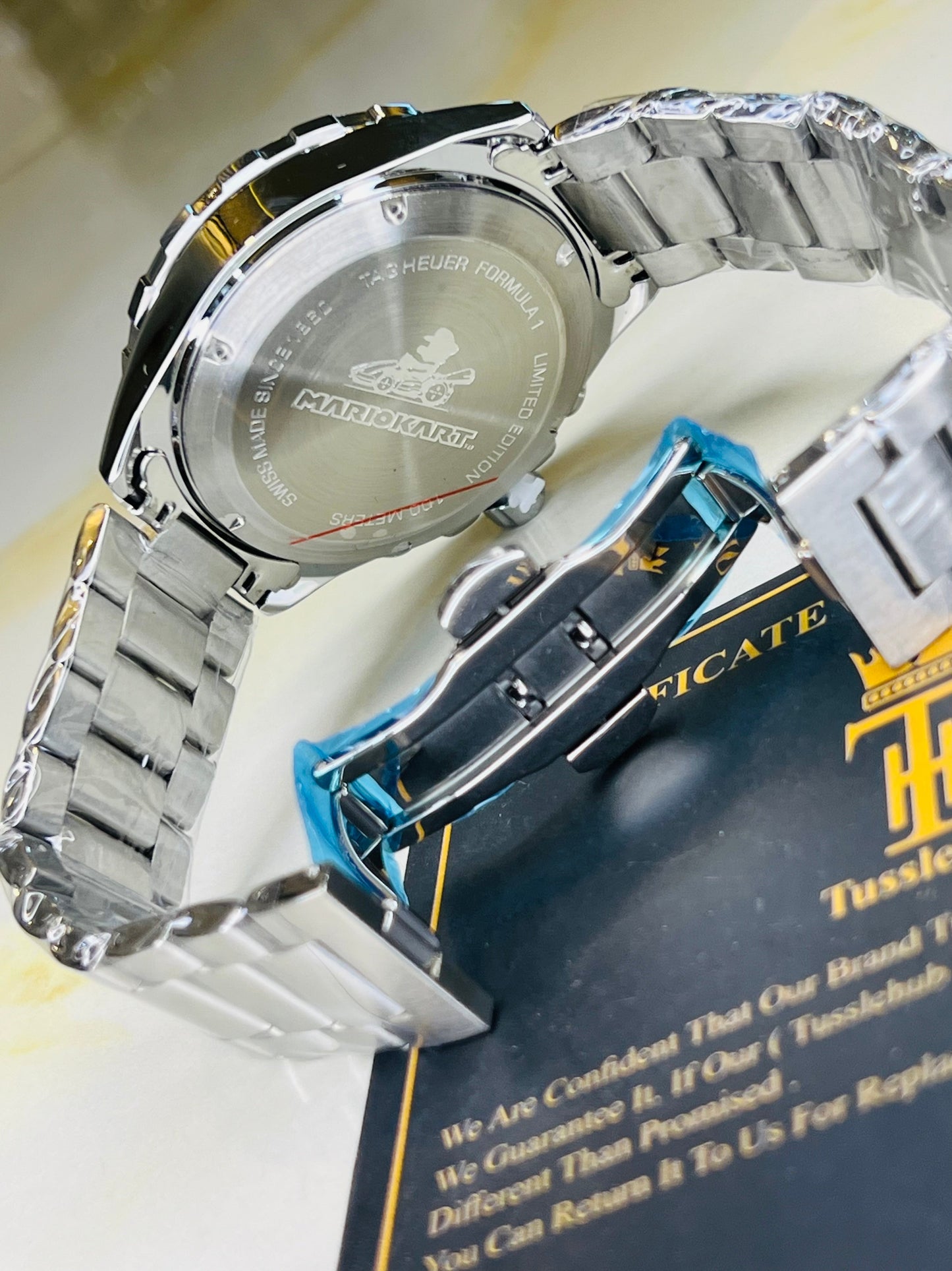 Tag Heur Silver Yellow Chronograph Watch
