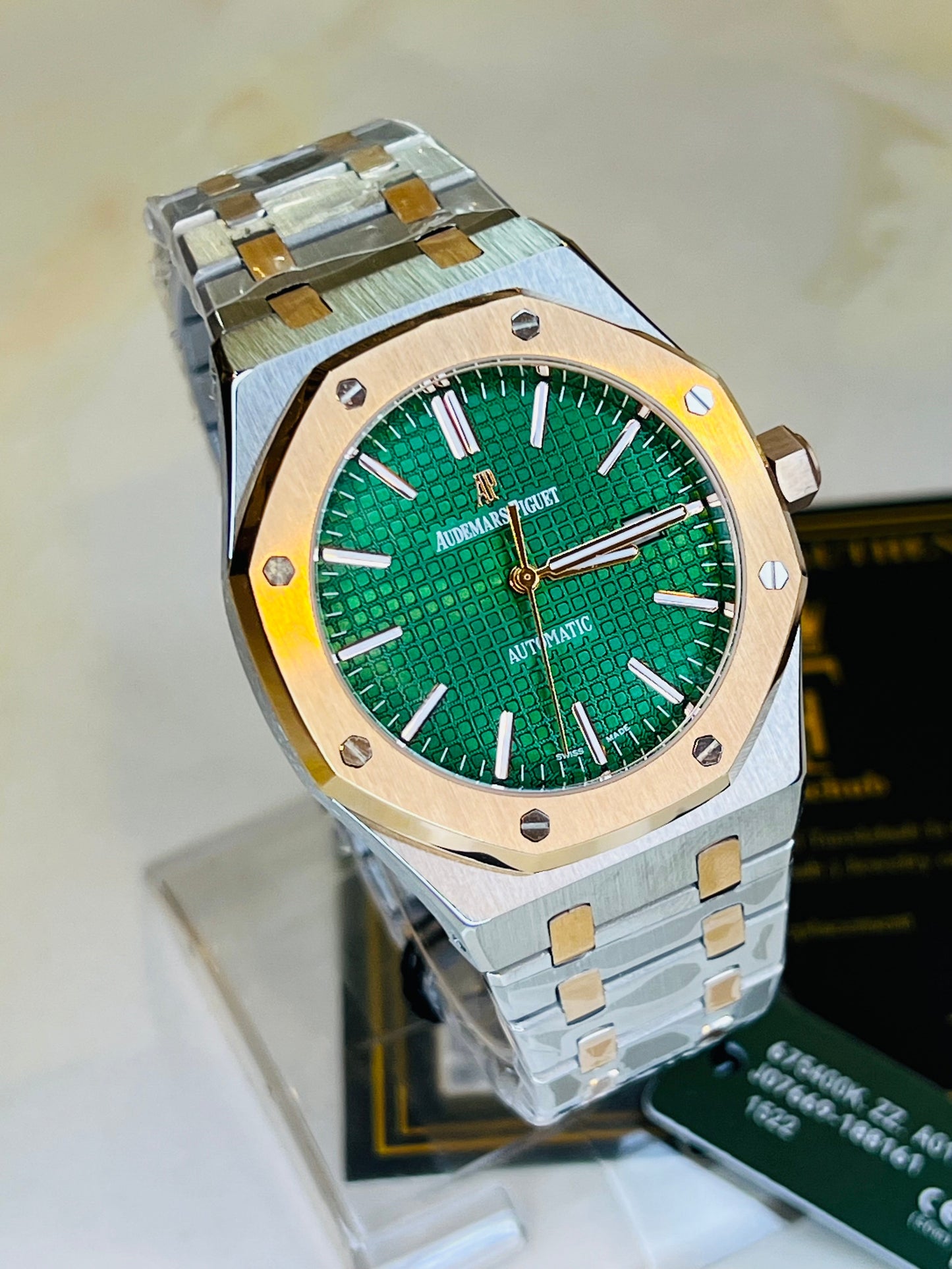 AP Two Tone Automatic Emerald Dial Super Clone Watch