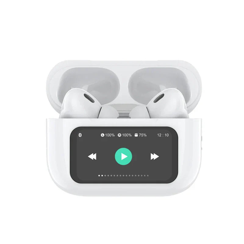 White A9 Pro Airpods ANC/ENC Touch Screen Display Wireless Earbuds