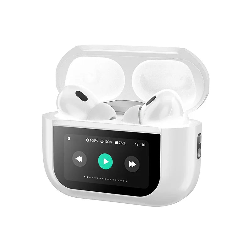 White A9 Pro Airpods ANC/ENC Touch Screen Display Wireless Earbuds