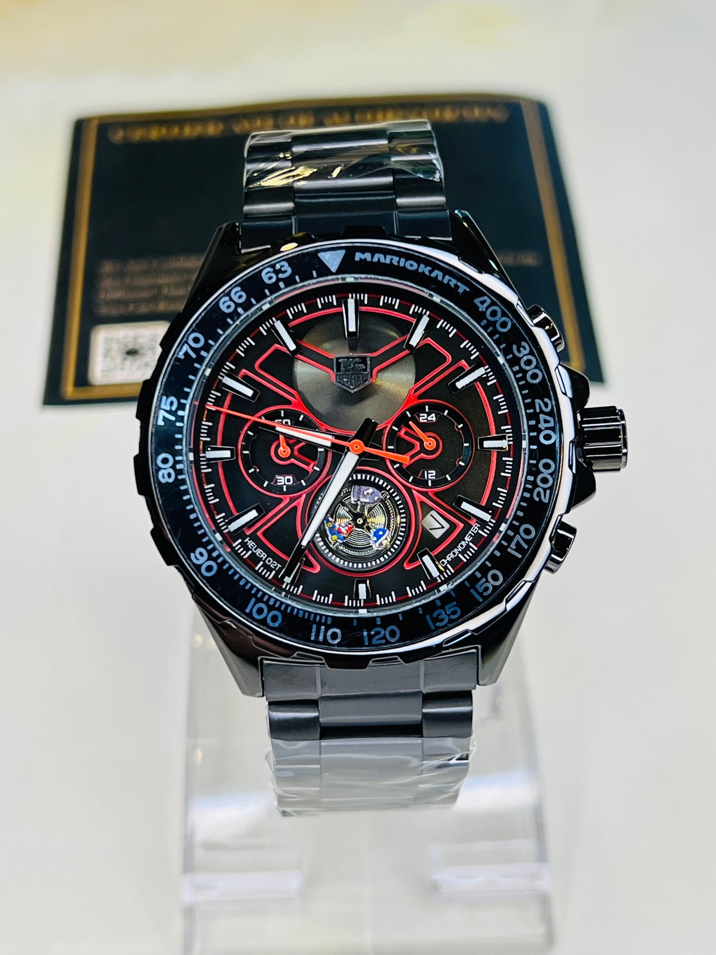 Tag Heur Black Red Chronograph Watch