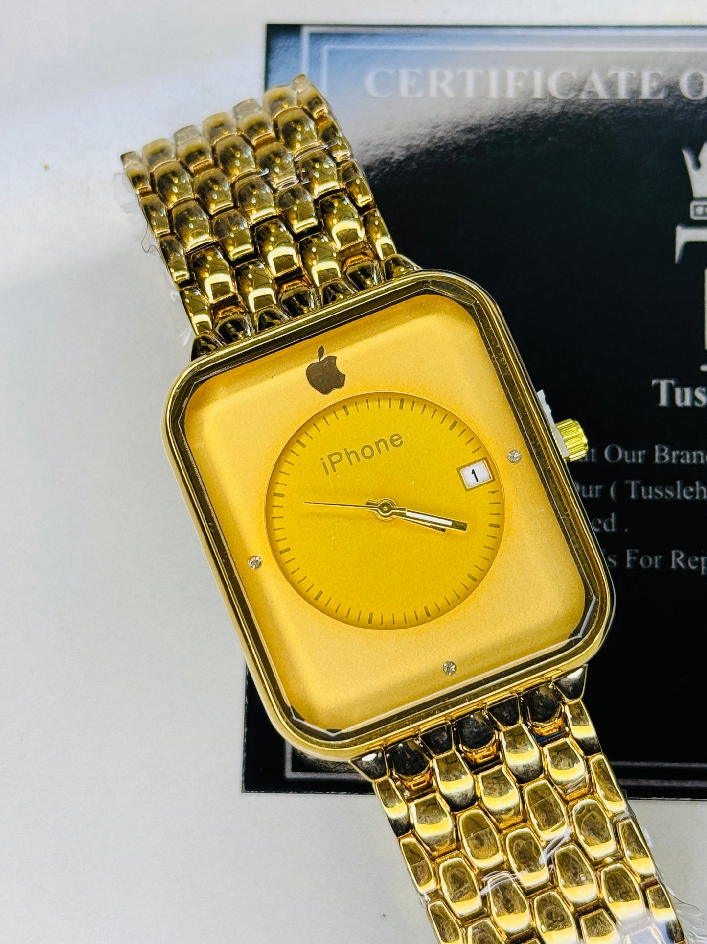 all gold apple seamer platinum watch