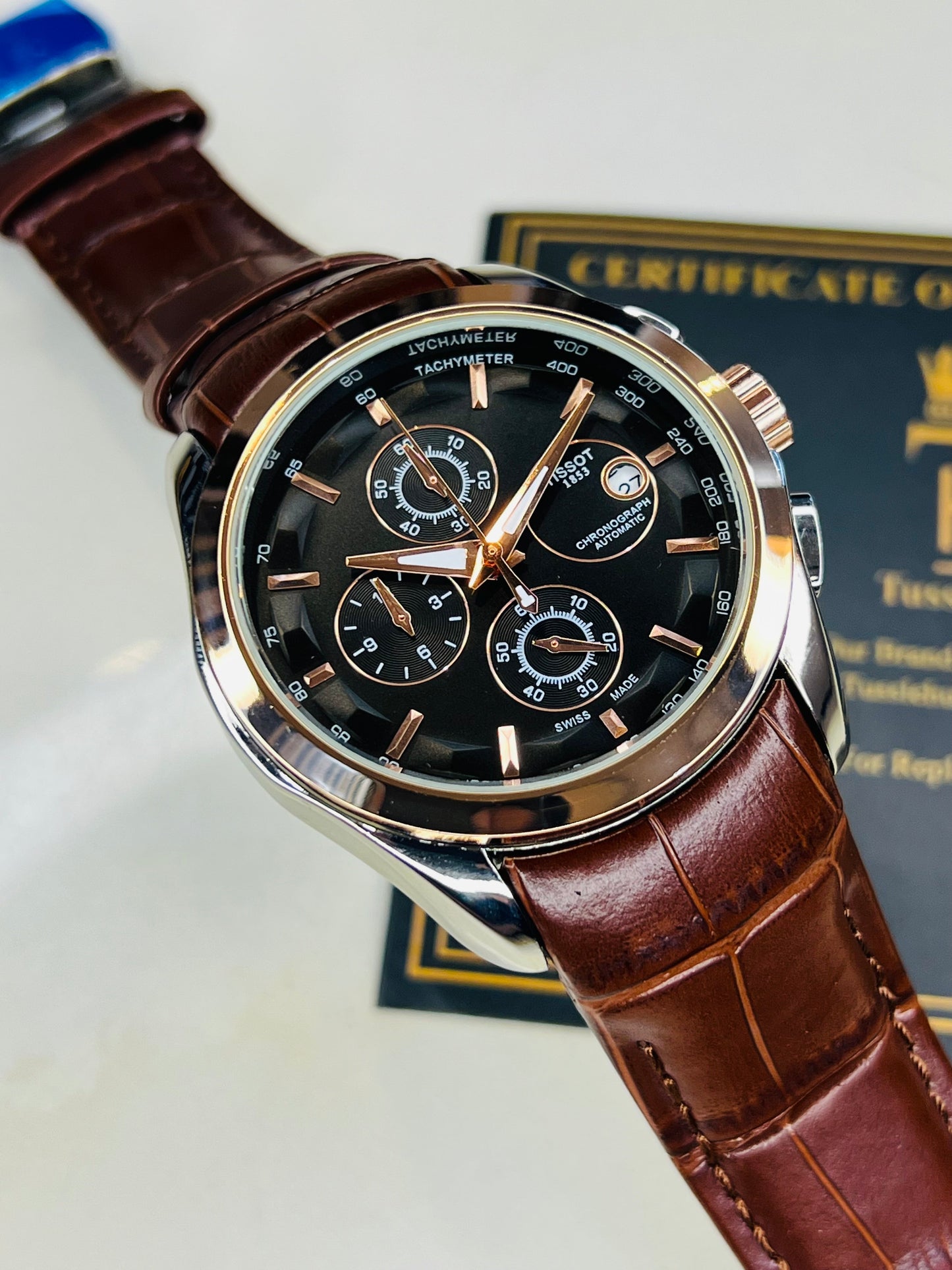 Two Tone Brown Black Tissot 1853 Special Edition Chronograph Watch