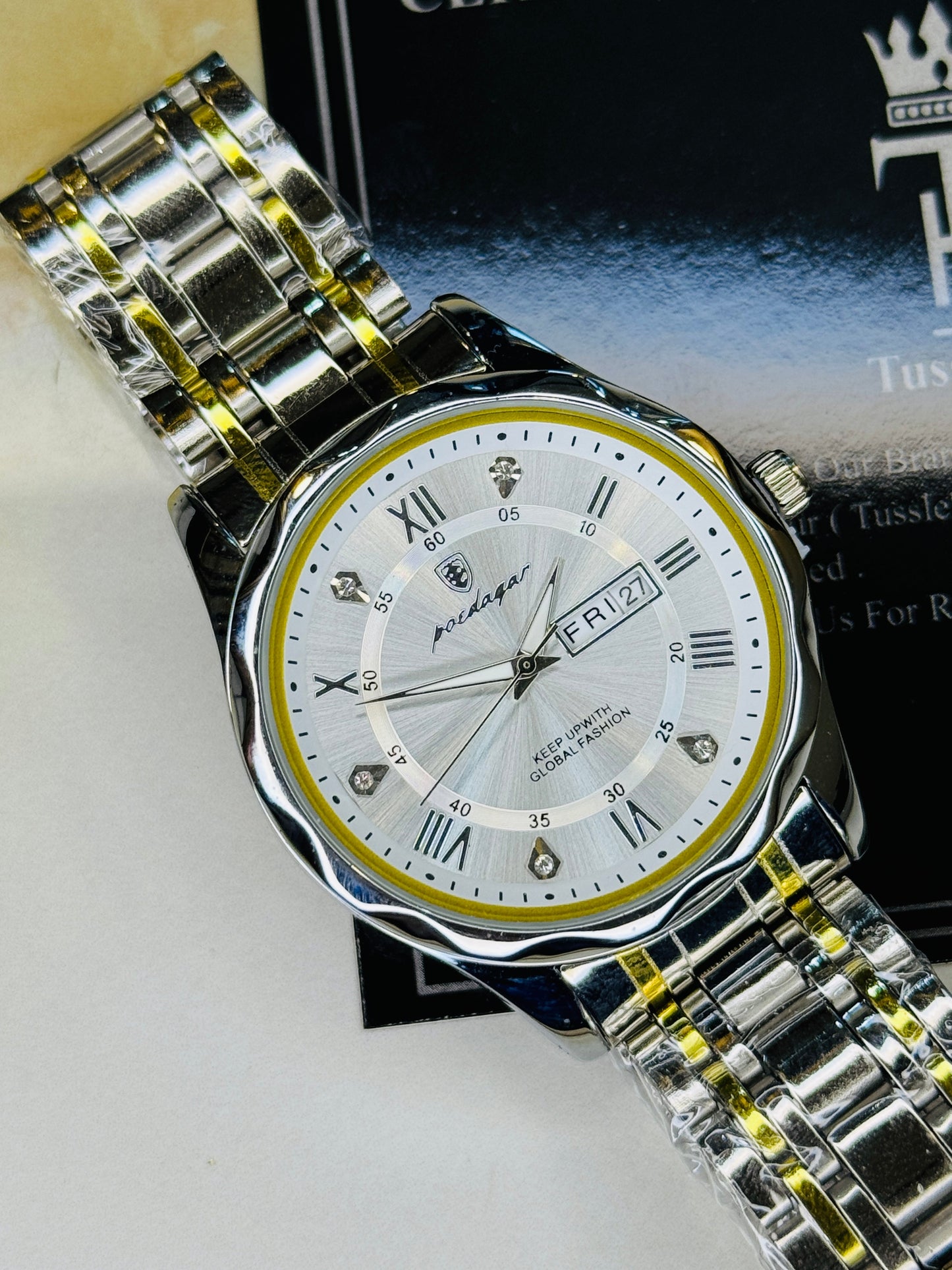 Poedagar Saint Day Date Prism Dial Watch