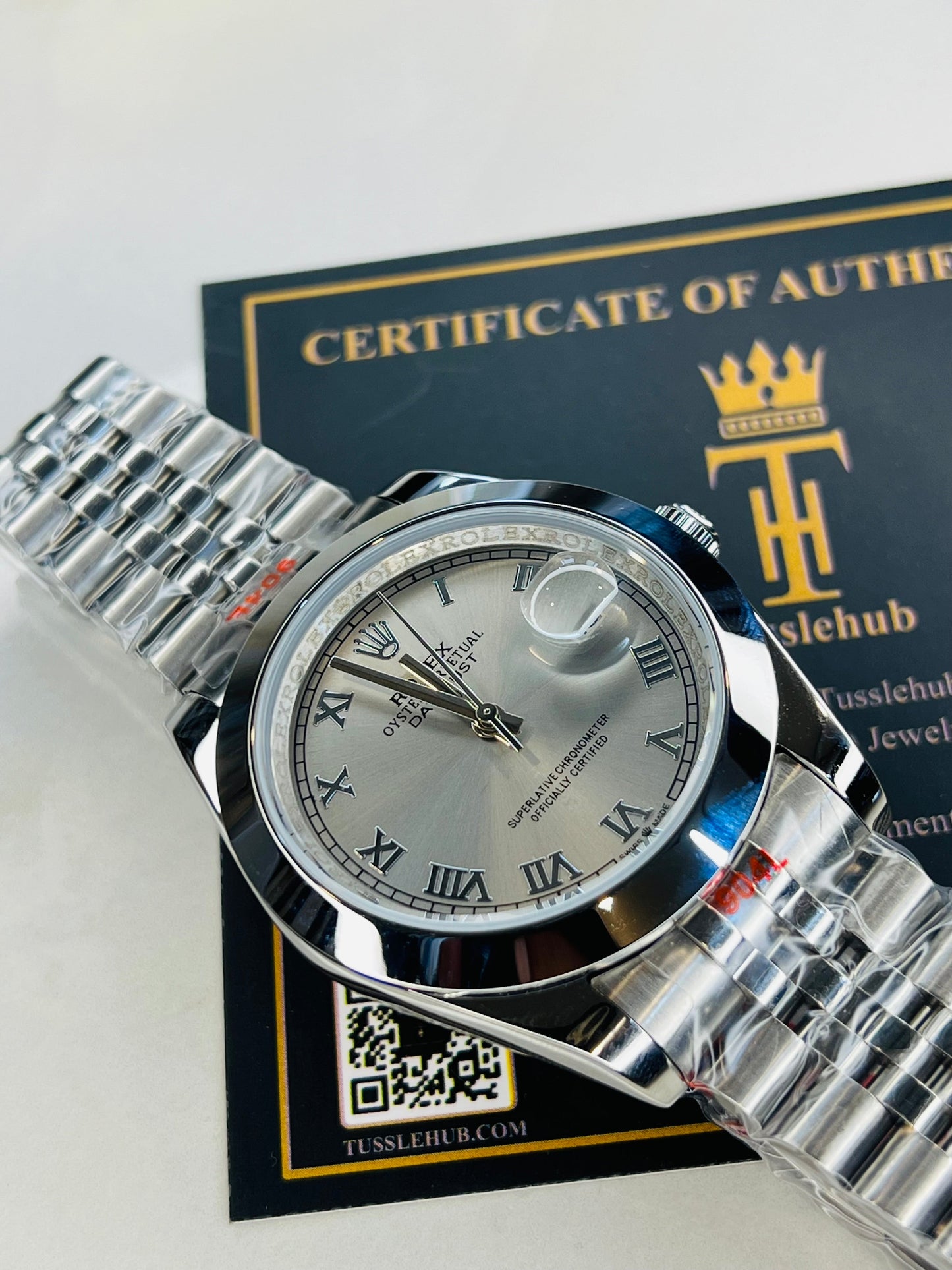 Roman Date Just Silver White Plain Bezel Automatic Watch