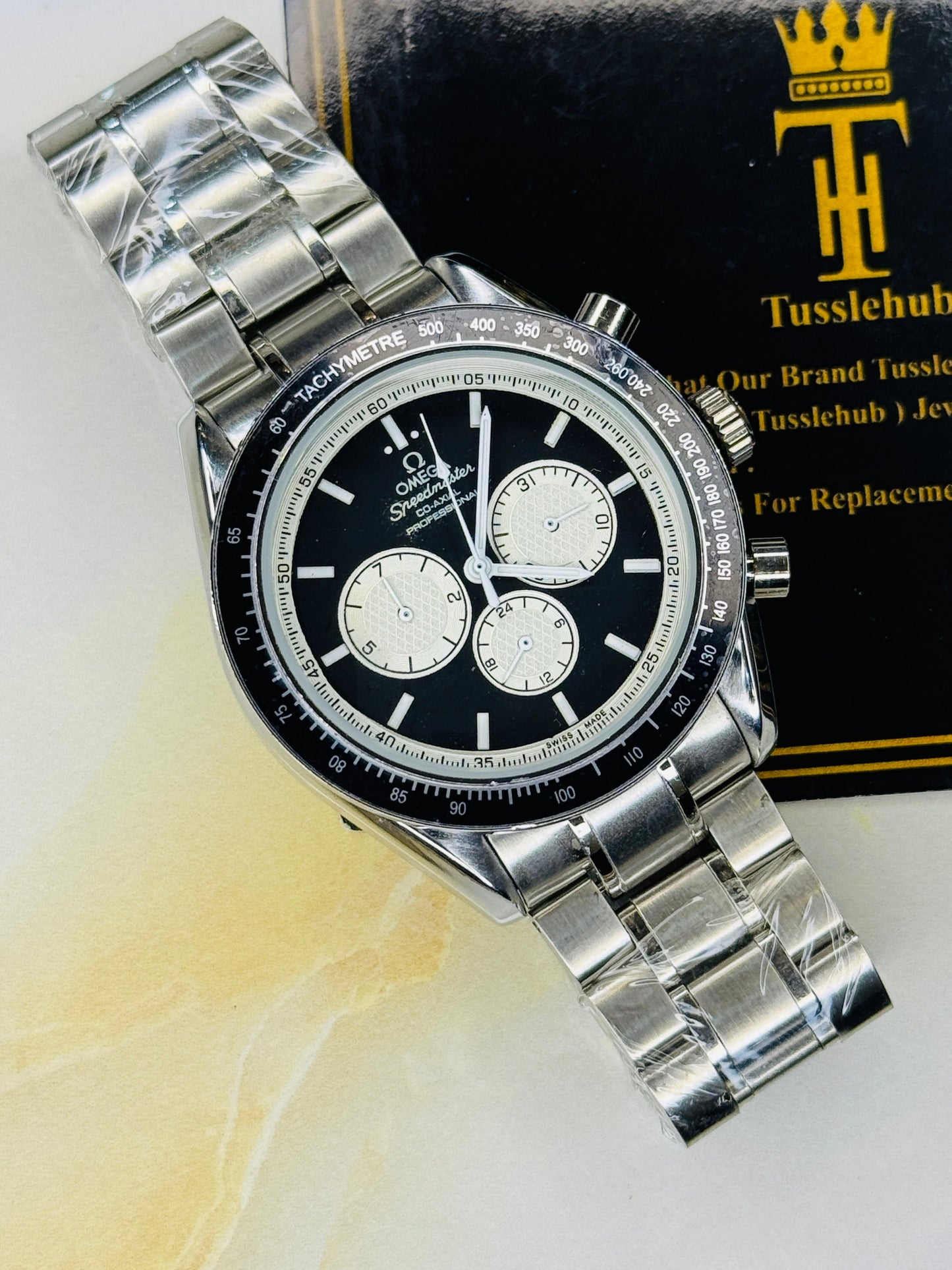 Speedmaster Panda Dial Silver Automatic Master Clone Watch
