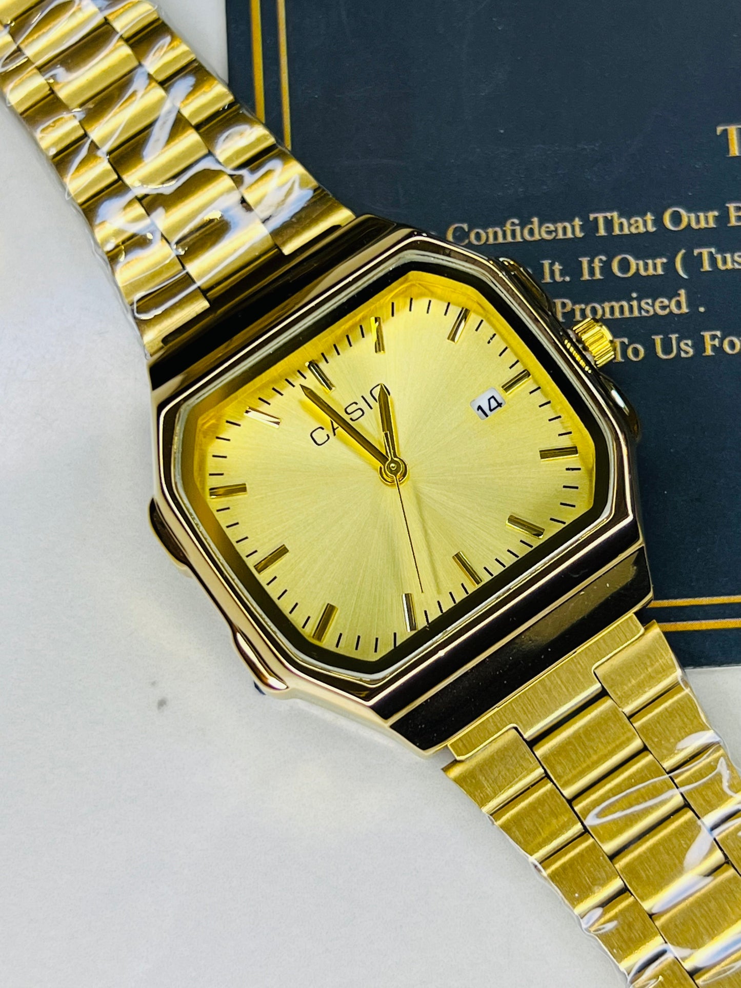 Gold Casio Wide AQ-230 Watch For Her