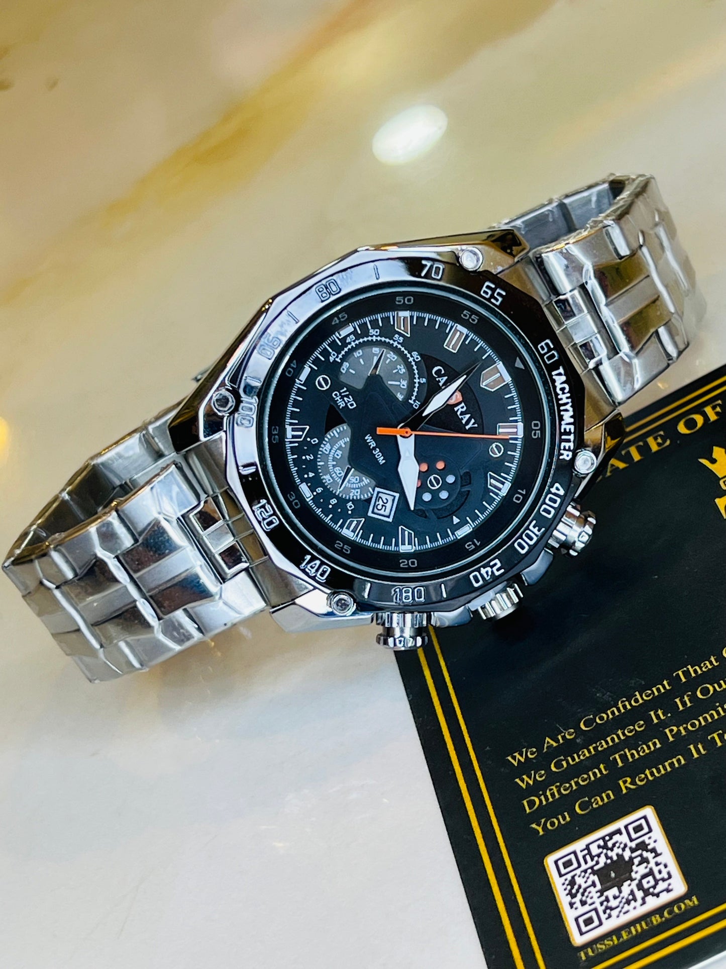 Tachy Silver Black Cassray Watch