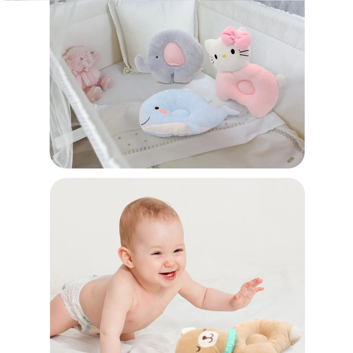 Baby Round Head Pillow - Giraffe - Yellow