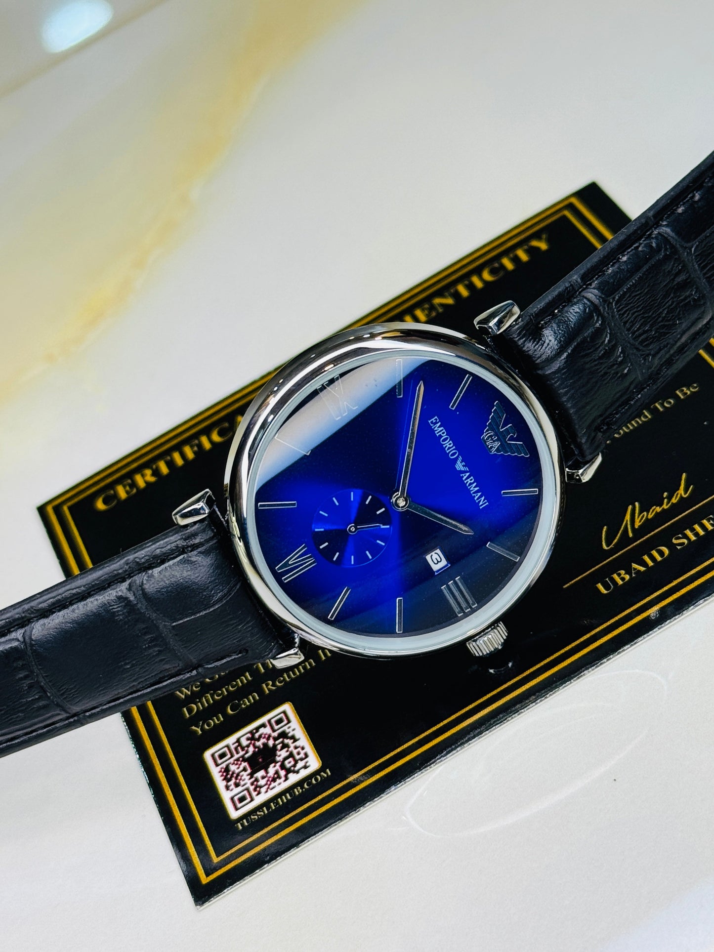 Black Sapphire Emporio Down Second Watch