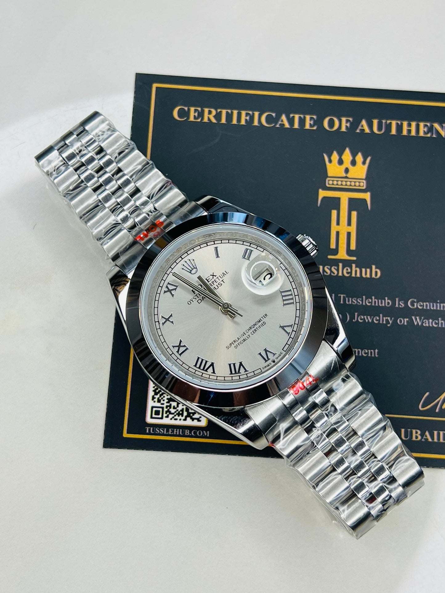 Roman Date Just Silver White Plain Bezel Automatic Watch
